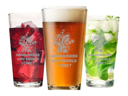 Unicorse - Bluey Pint Beer Glass