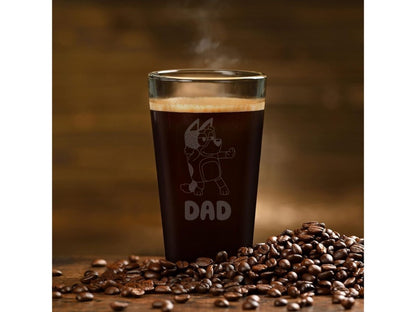 Bandit Heeler - Bluey Dad Pint Beer Glass - Design Bakery TX