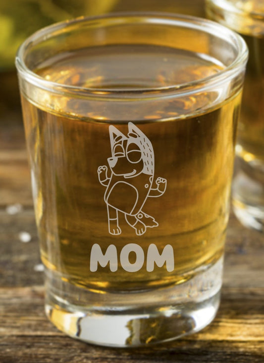 Chilli Heeler - Bluey Mom Shot Glass - Design Bakery TX