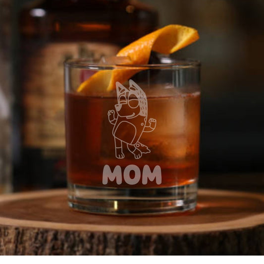 Chilli Heeler - Bluey Mom Whiskey Glass - Design Bakery TX