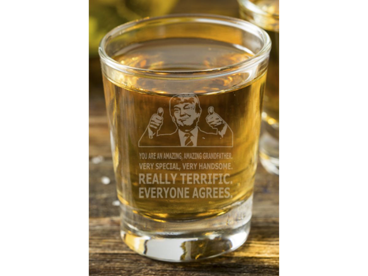 Amazing Grandfather Trump Thumbs Up Shot Glass - Design Bakery TX