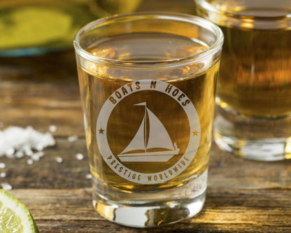 Boats N Hoes - Prestige Worldwide Shot Glass - Design Bakery TX