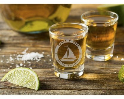 Boats N Hoes - Prestige Worldwide Shot Glass - Design Bakery TX