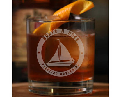 Boats N Hoes-Prestige Worldwide Whiskey Glass - Design Bakery TX
