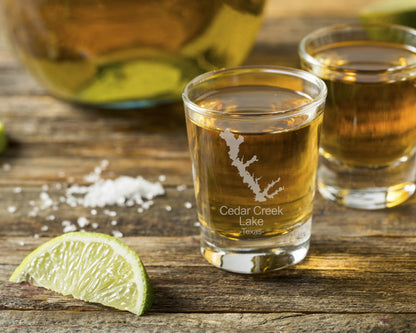 Cedar Creek Lake Texas Shot Glass - Design Bakery TX