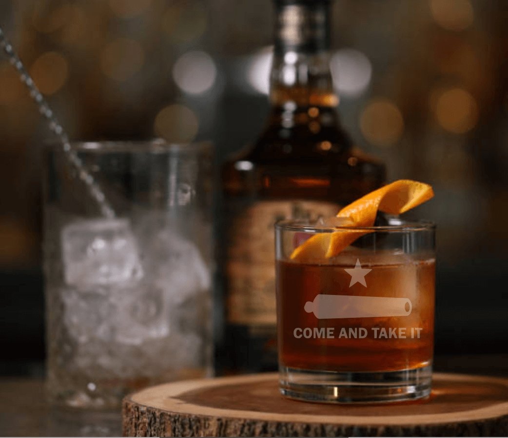 Come and Take It Whiskey Glass - Design Bakery TX