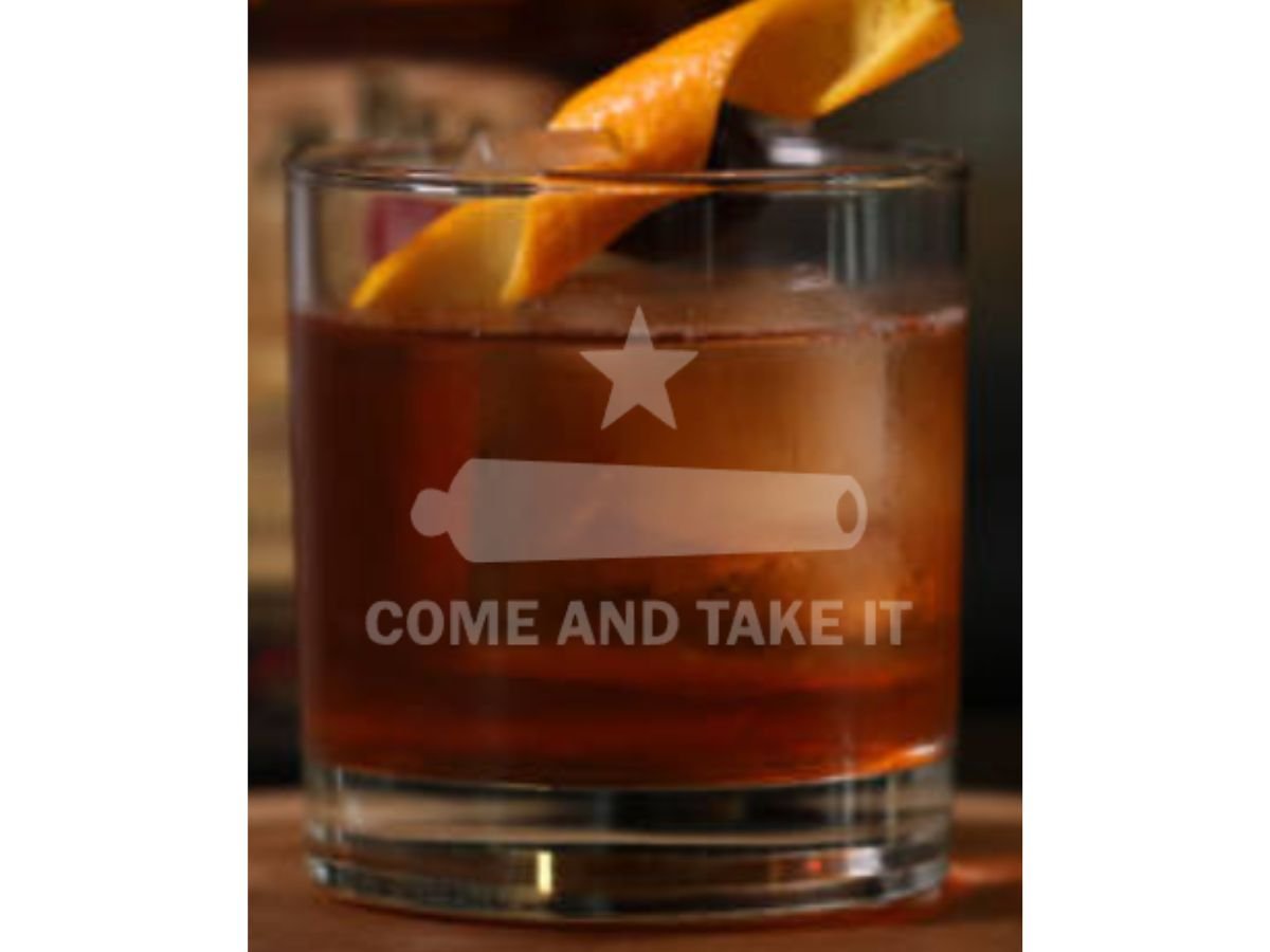 Come and Take It Whiskey Glass - Design Bakery TX