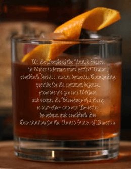 Constitution Preamble Whiskey Glass - Design Bakery TX