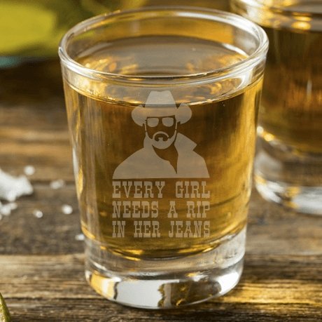 Every Girls Needs a Rip in Her Jeans Yellowstone Shot Glass - Design Bakery TX