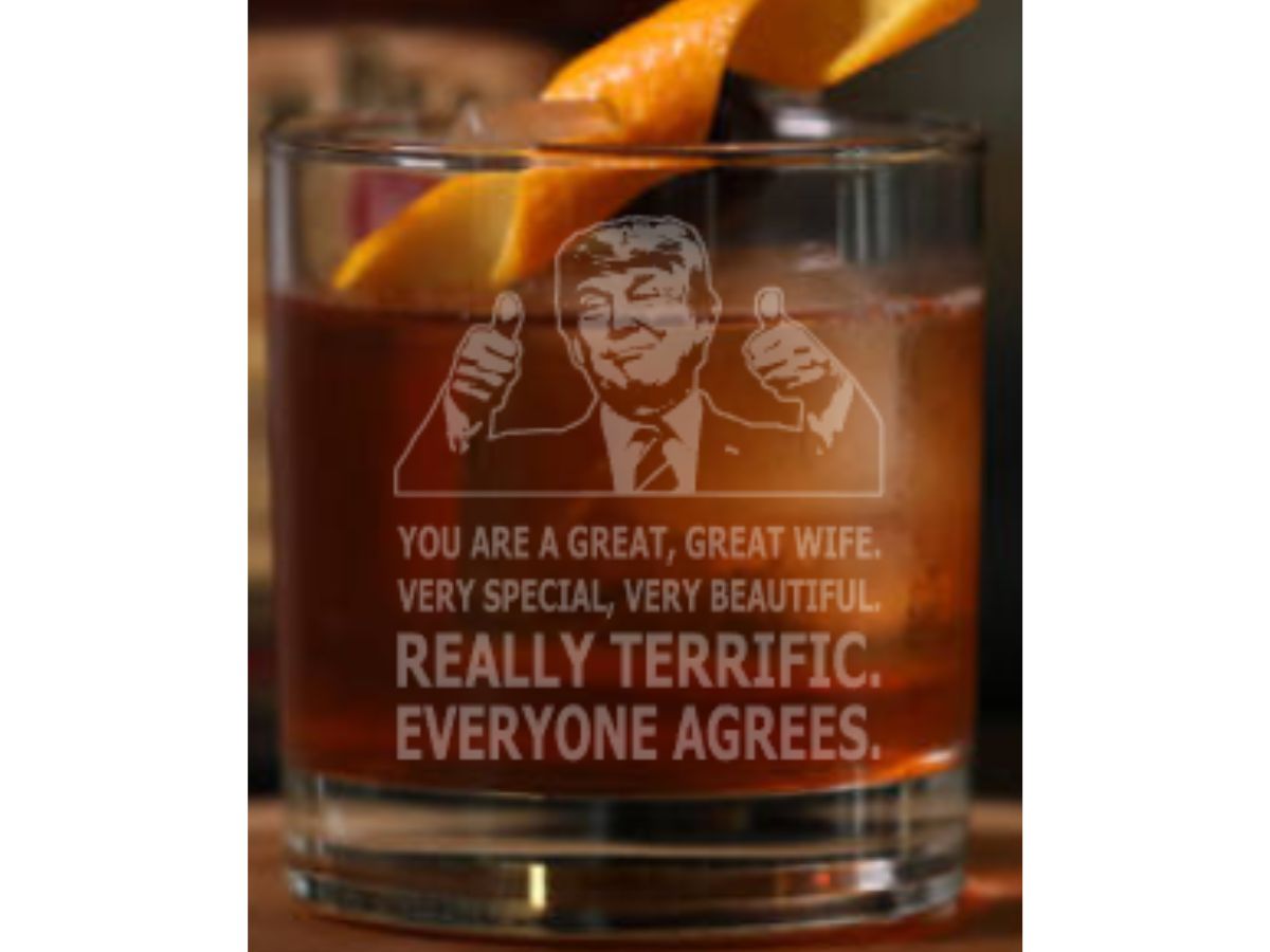 Great Wife Trump Thumbs Up Whiskey Glass - Design Bakery TX