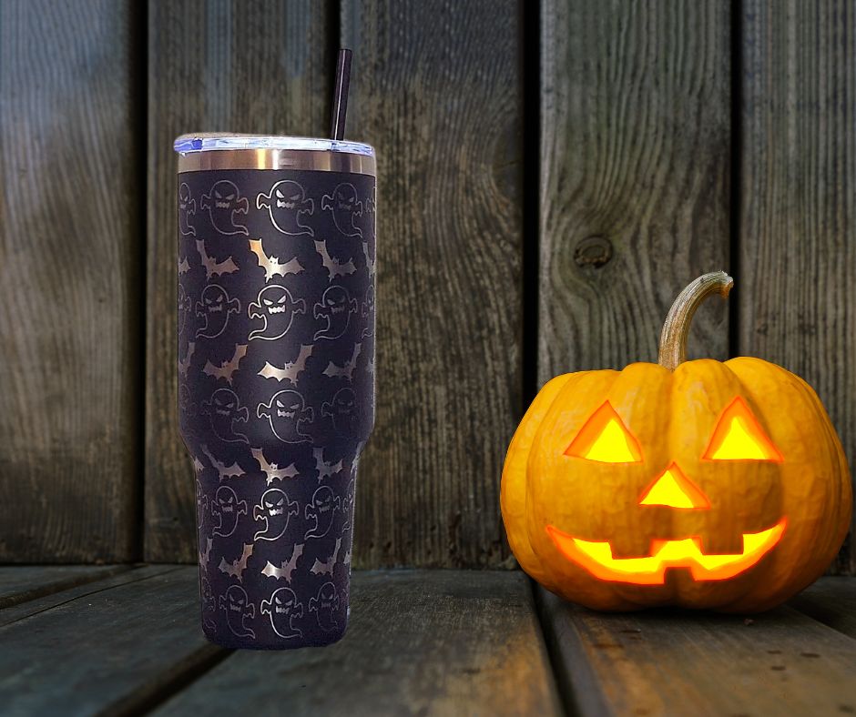 Halloween Ghosts and Bats Tumbler - Design Bakery TX