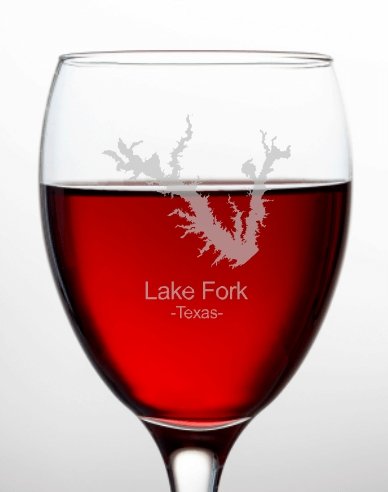 Lake Fork Texas Wine Glass - Design Bakery TX