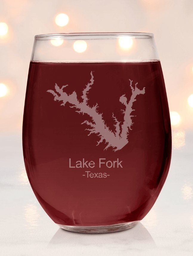 Lake Fork Texas Wine Glass - Design Bakery TX