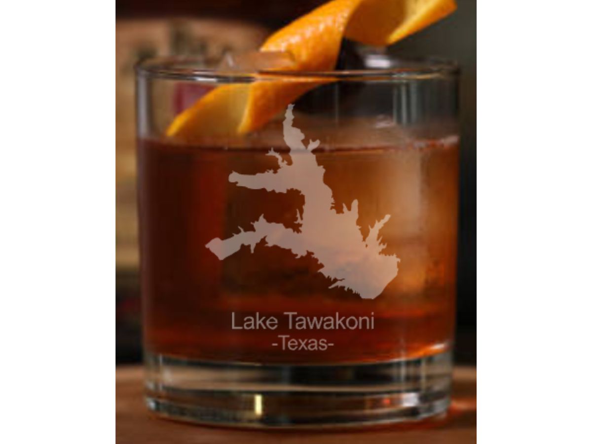 Lake Tawakoni Texas Whiskey Glass - Design Bakery TX