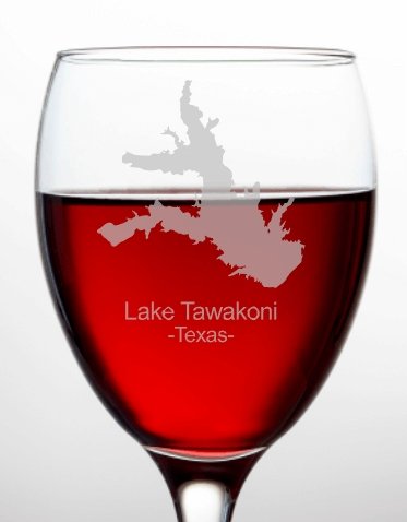 Lake Tawakoni Texas Wine Glass - Design Bakery TX