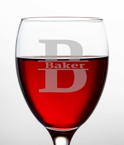Monogram Wine Glass - Design Bakery TX