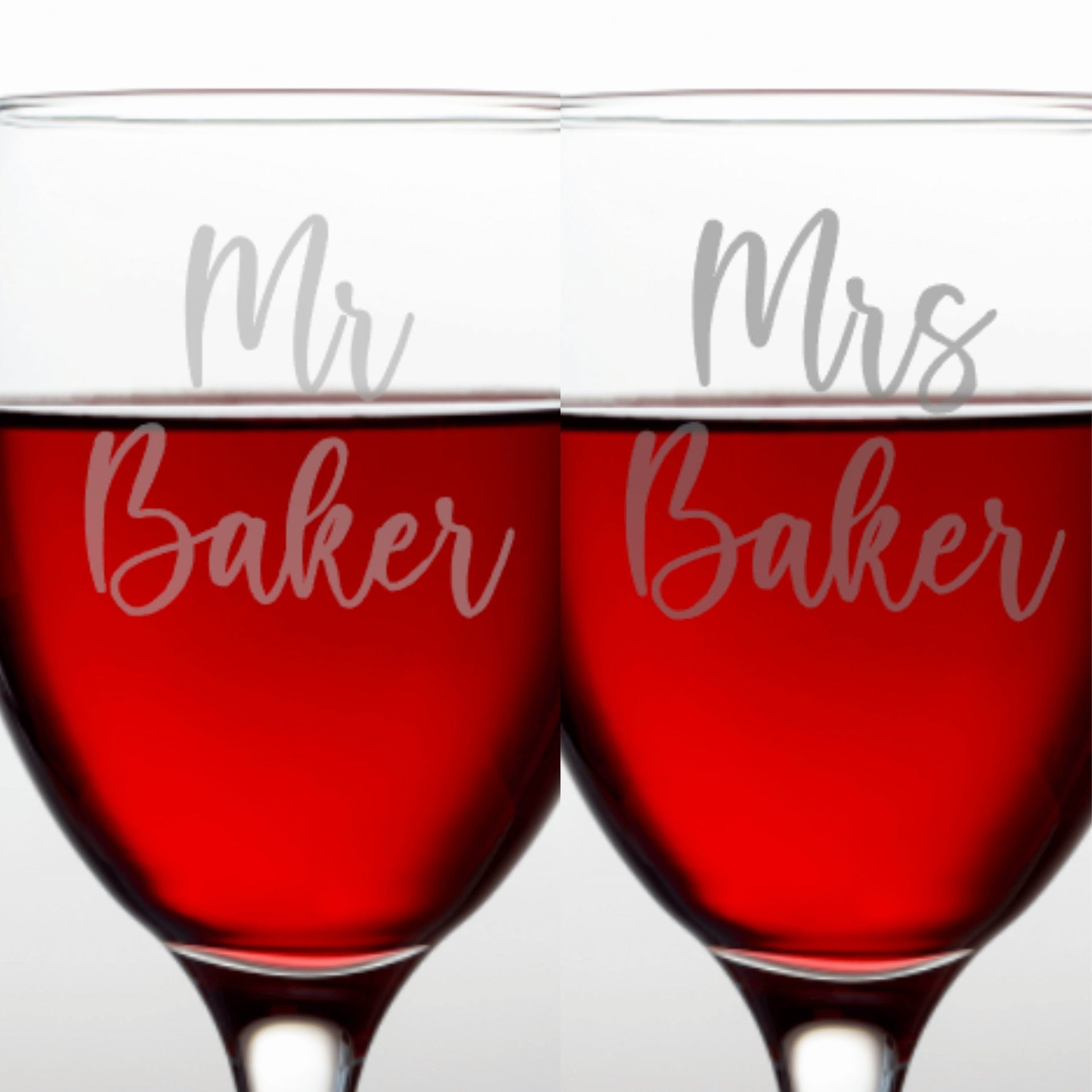 wine glass mr and mrs Mr and Mrs Wine Glasses – Custom Engraved Gift