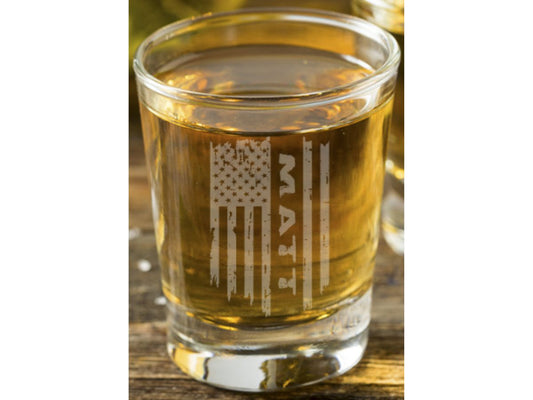 Personalized American Flag Name Shot Glass - Design Bakery TX