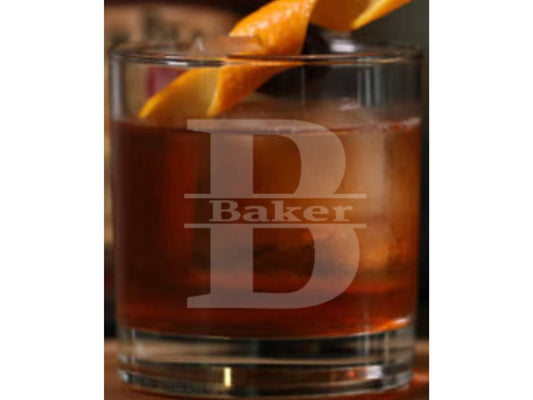 Personalized Monogram Whiskey Glass - Design Bakery TX