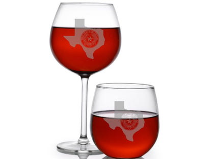 Texas Seal Wine Glass - Design Bakery TX