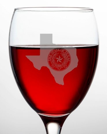 Texas Seal Wine Glass - Design Bakery TX