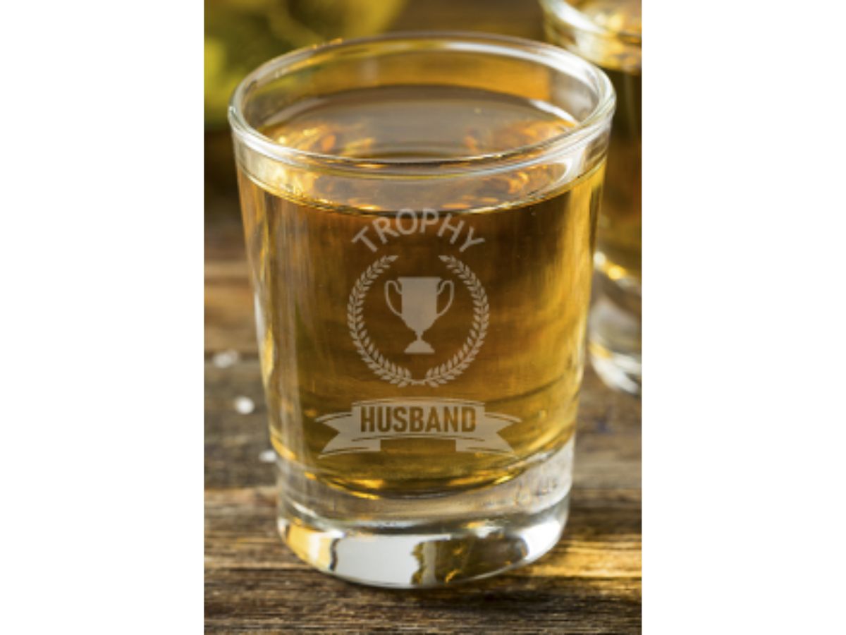 Trophy Husband Shot Glass - Design Bakery TX