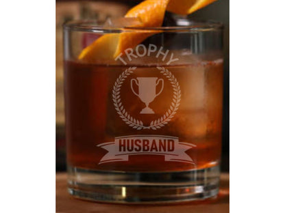 Trophy Husband Whiskey Glass - Design Bakery TX