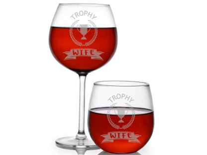 Trophy Wife Wine Glass - Design Bakery TX