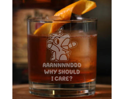 Unicorse - Bluey Whiskey Glass - Design Bakery TX