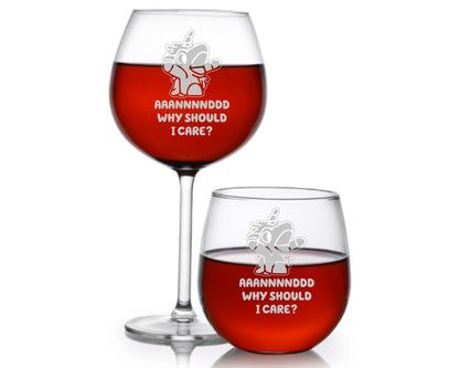 Unicorse - Bluey Wine Glass - Design Bakery TX