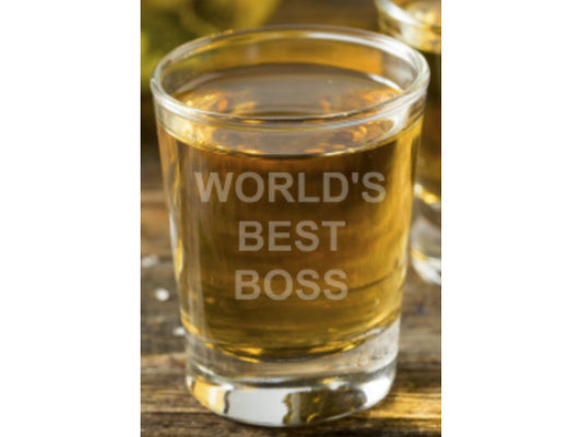 World's Best Boss Shot Glass - Design Bakery TX