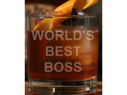 World's Best Boss Whiskey Glass - Design Bakery TX