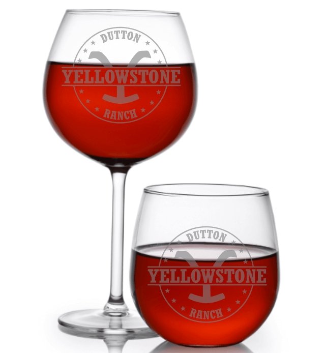 Yellowstone Dutton Ranch Wine Glass - Design Bakery TX
